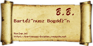 Bartánusz Bogdán névjegykártya